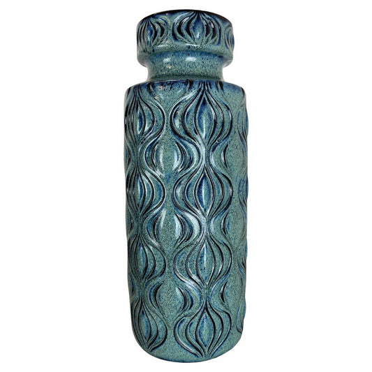 Vintage Turquoise Vase in Fat Lava from Scheurich, 1970s