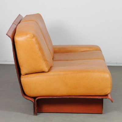 Vintage Two-Seater Leather Sofa by Gérard Guermonprez, 1970s-DAD-1747956