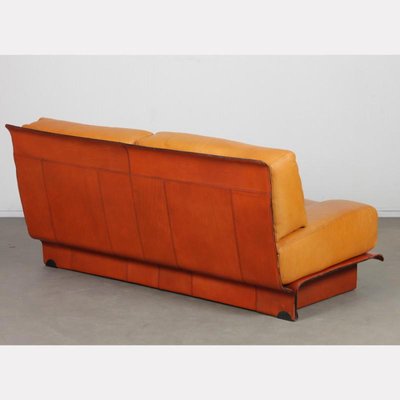 Vintage Two-Seater Leather Sofa by Gérard Guermonprez, 1970s-DAD-1747956