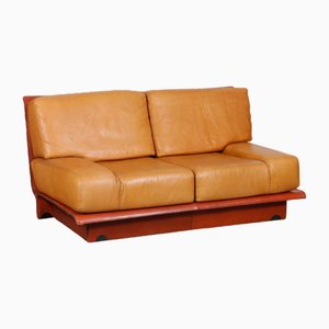 Vintage Two-Seater Leather Sofa by Gérard Guermonprez, 1970s-DAD-1747956