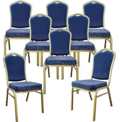 Vintage Upholstered Metal Event Chairs, Set of 8-TCS-1419585