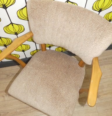 Vintage Upholstered Wood Armchair, 1960s-AFE-1816089