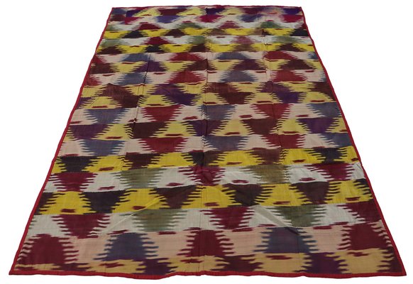 Vintage Uzbek Tribal Silk Ikat Wall Hanging, 1920s-UZN-1447873