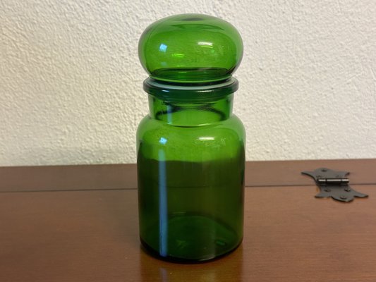 Vintage Vase, Green Glass Jar with Lid and Bowl, Set of 3-SZM-1785665