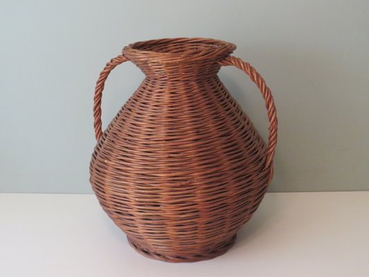 Vintage Vase in Wicker, France, 1960s-UKG-1377486