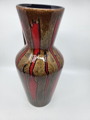 Vintage Vase Model 407 in Brown and Red Ceramic from Scheurich Keramik, Germany, 1960s-QCI-2023413