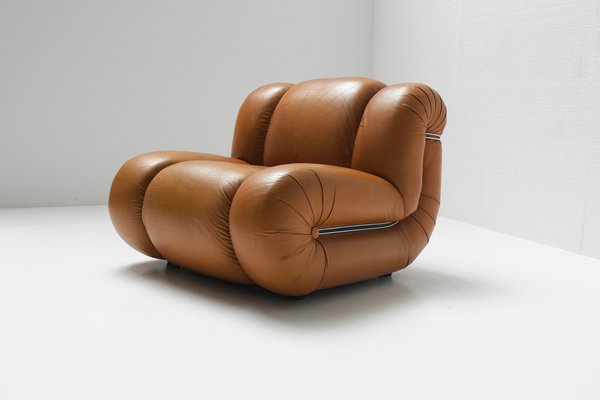 Vintage Velasquez Lounge Chair in Cognac Leather by Mimo Padova, Italy-ZXL-1445207