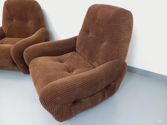 Vintage Velvet Armchairs, 1970s, Set of 2-AHO-1784569