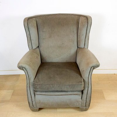 Vintage Velvet Ear Armchair, 1970s-CQZ-986871