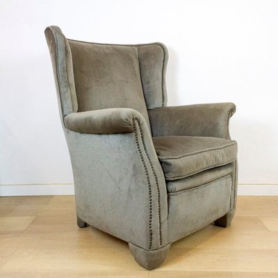 Vintage Velvet Ear Armchair, 1970s-CQZ-986871