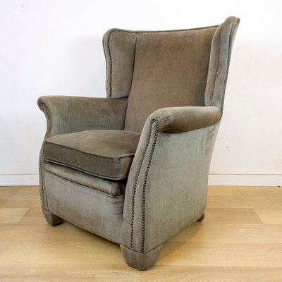 Vintage Velvet Ear Armchair, 1970s-CQZ-986871