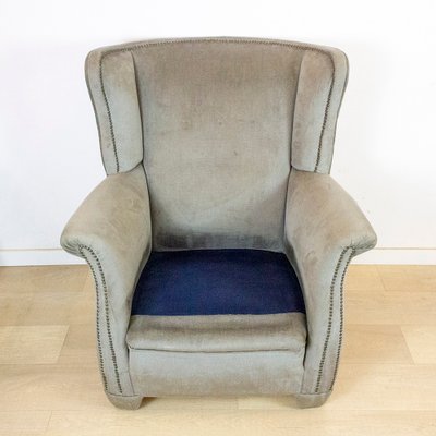 Vintage Velvet Ear Armchair, 1970s-CQZ-986871