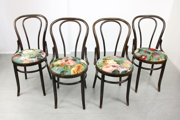 Vintage Velvet No. 18 Dining Chairs by Michael Thonet, Set of 4-HGJ-1251274