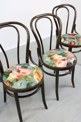 Vintage Velvet No. 18 Dining Chairs by Michael Thonet, Set of 4-HGJ-1251274