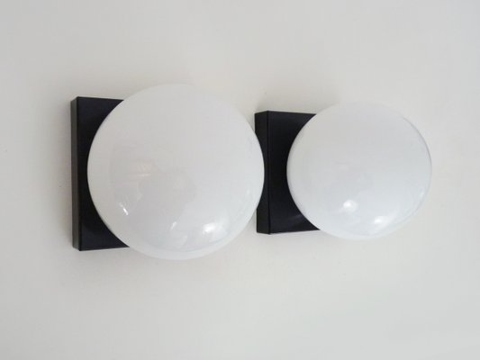 Vintage Vianne Series Black and White Wall Lights by Gascogne Lavardac, 1980s SET OF 2-MZP-2034958