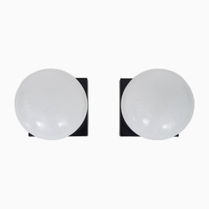 Vintage Vianne Series Black and White Wall Lights by Gascogne Lavardac, 1980s SET OF 2-MZP-2034958