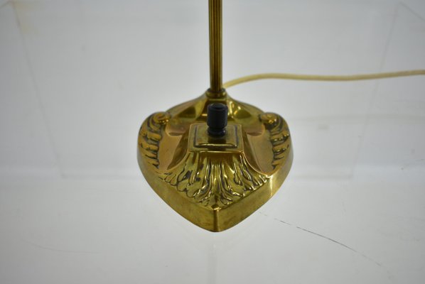 Vintage Vienna Secession style Table Lamp in Brass & Glass, Austria, 1930s-TZ-1384755