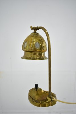 Vintage Vienna Secession style Table Lamp in Brass & Glass, Austria, 1930s-TZ-1384755