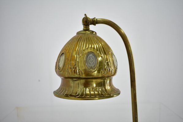 Vintage Vienna Secession style Table Lamp in Brass & Glass, Austria, 1930s-TZ-1384755