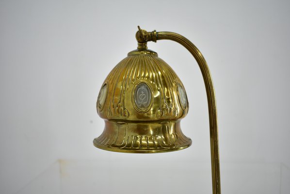 Vintage Vienna Secession style Table Lamp in Brass & Glass, Austria, 1930s-TZ-1384755