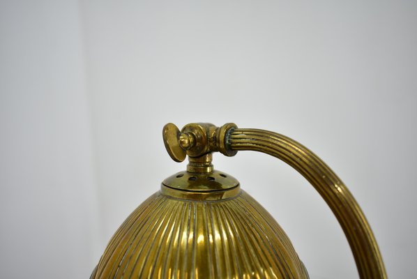 Vintage Vienna Secession style Table Lamp in Brass & Glass, Austria, 1930s-TZ-1384755