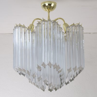 Vintage Vintage Murano Transparent Glass Coating Chandelier with Ottone Structure, Italy, 1990s-MPO-1722334