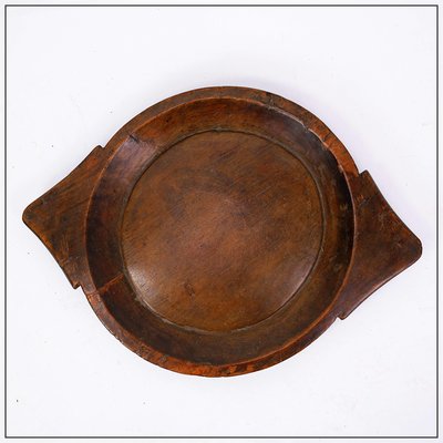 Vintage Wabi Sabi Wooden Large Chapati Bowl, India-NYF-2019189