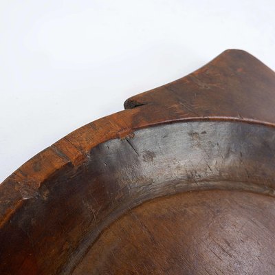 Vintage Wabi Sabi Wooden Large Chapati Bowl, India-NYF-2019189