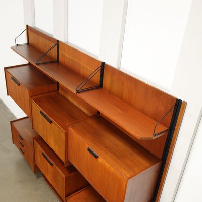 Vintage Wall Bookcase in Teak & Veneer, Italy, 1960s-VMM-2028478