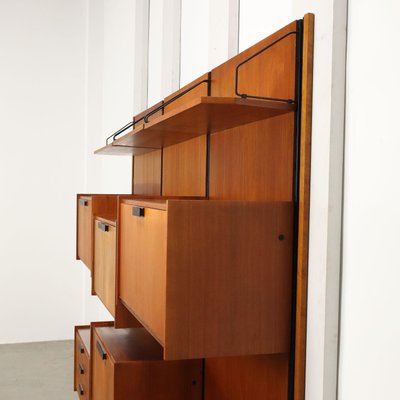 Vintage Wall Bookcase in Teak & Veneer, Italy, 1960s-VMM-2028478