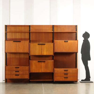 Vintage Wall Bookcase in Teak & Veneer, Italy, 1960s-VMM-2028478