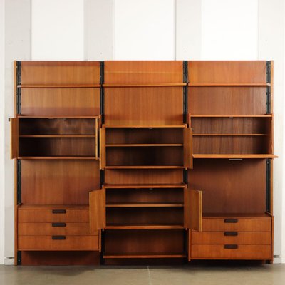 Vintage Wall Bookcase in Teak & Veneer, Italy, 1960s-VMM-2028478