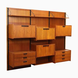 Vintage Wall Bookcase in Teak & Veneer, Italy, 1960s-VMM-2028478