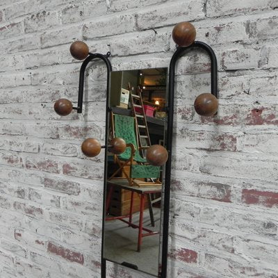 Vintage Wall Coat Rack with Beech Balls, 1950s-TL-753037