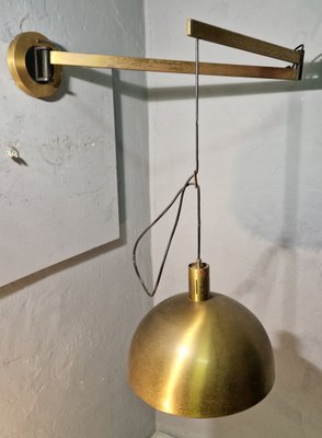 Vintage Wall Lamp in Braved Iron with Double Extension, 1960s-OHK-1788267