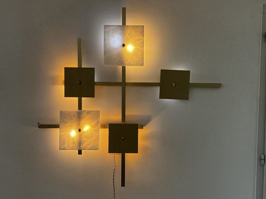 Vintage Wall Lamp in Marble and Brass, 1990-SSK-2033191