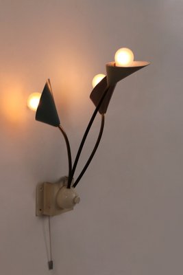 Vintage Wall Lamp with 3 Lights in Brass & Metal, Denmark, 1960s-EZZ-1818420