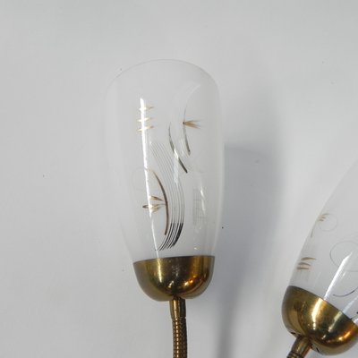 Vintage Wall Lamp with Tube Rods and 2 Glass Shades, 1950s-TL-1450001