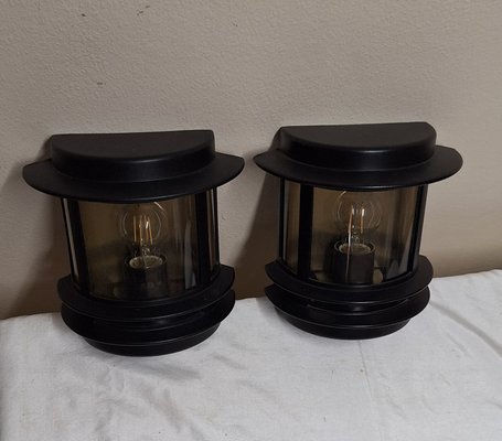 Vintage Wall Lamps with Black Aluminum Housing and Tinted Acrylic Glass Pane from Bonalux, 2000s, Set of 2-HOI-2021780