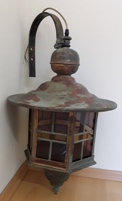 Vintage Wall Lantern with Copper Housing with an Iron Arch Holder, 1930s-HOI-1386156