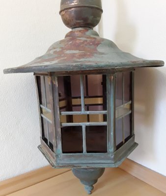 Vintage Wall Lantern with Copper Housing with an Iron Arch Holder, 1930s-HOI-1386156