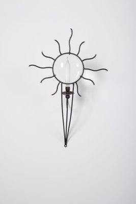 Vintage Wall Light in Wrought Iron by André Dubreuil, 1980s-QAC-2041726