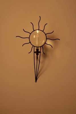 Vintage Wall Light in Wrought Iron by André Dubreuil, 1980s-QAC-2041726