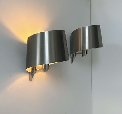 Vintage Wall Lights in Folded Metal by Henri Mathieu, France, 1970s, Set of 2-KAI-2035476