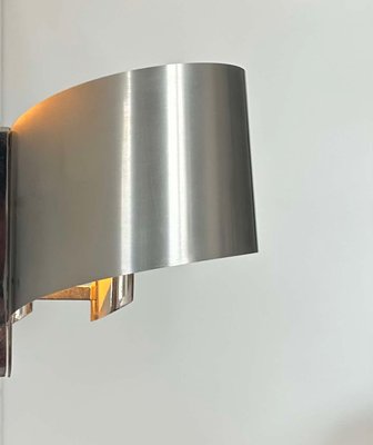 Vintage Wall Lights in Folded Metal by Henri Mathieu, France, 1970s, Set of 2-KAI-2035476