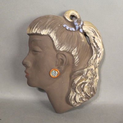 Vintage Wall Mask from Karlsruher Majolika, 1950s-WK-722999