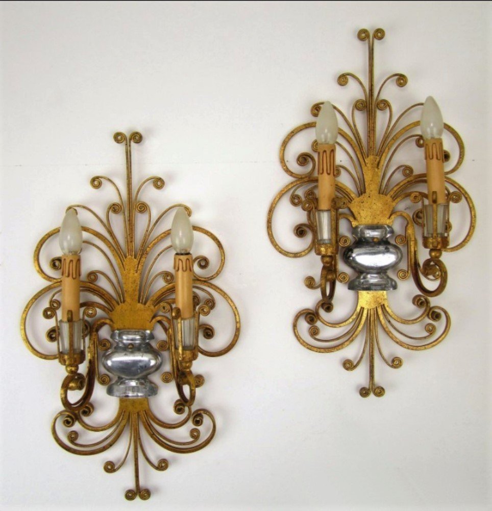 Vintage Wall Sconces from Maison Baguès, 1950s, Set of 2