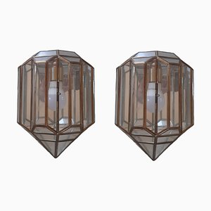 Vintage Wall Sconces in Brass & Glass, Set of 2-TCS-1323137