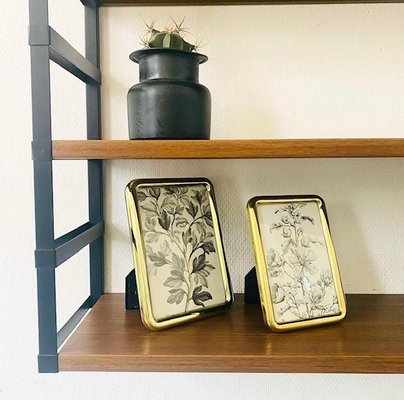 Vintage Wall Shelf in Black Steel & Teak-BMU-1807695