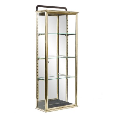 Vintage Wall Showcase in Brass-NQ-1798452